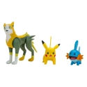 Pokémon - Pack 3 figurines Battle Gobou, Pikachu 1, Fulgudog 5 cm