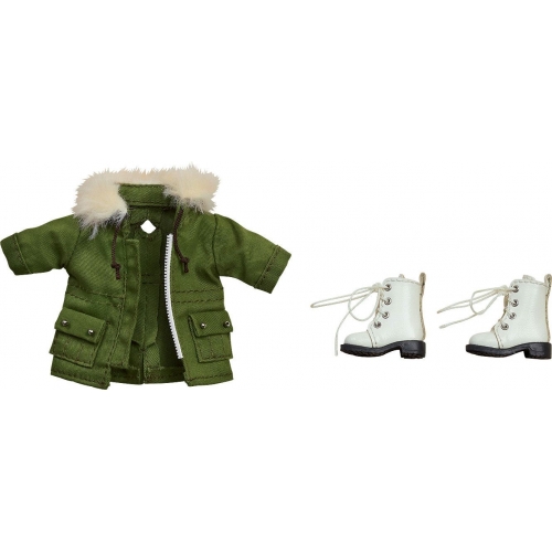 Original Character - Accessoires pour figurines Nendoroid Warm Clothing Set: Boots & Mod Coat (Khaki Green)