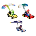 Mario Kart Hot Wheels - Pack 3 véhicules métal 1/64 Yoshi, Waluigi, Mario