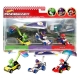 Mario Kart Hot Wheels - Pack 3 véhicules métal 1/64 Yoshi, Waluigi, Mario