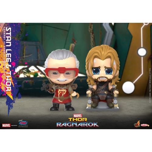 Thor : Ragnarok - Figurines Cosbaby (S) Stan Lee & Thor 10 cm