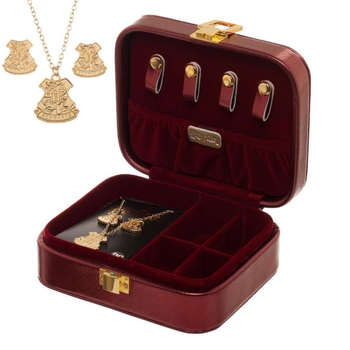 Harry Potter - Boîte à bijoux avec boucles d'oreille & collier Hogwarts -  Figurine-Discount