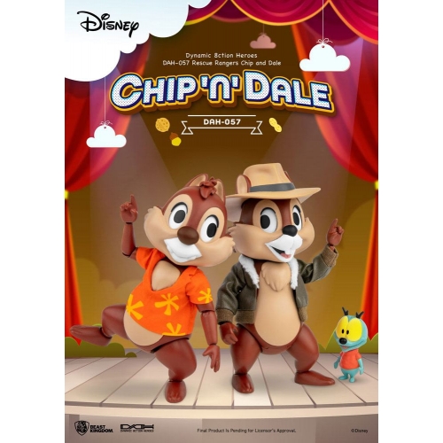 Tic et Tac, Les Rangers du Risque - Figurines Dynamic Action Heroes 1/9 Chip & Dale 10 cm