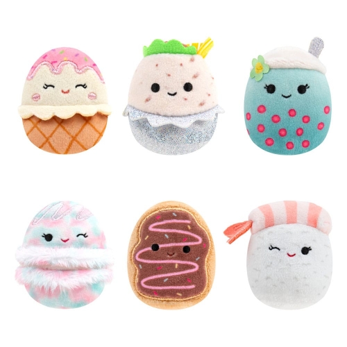 Squishville - Pack 6 peluches Mini Squishmallows Foodie Squad 5 cm