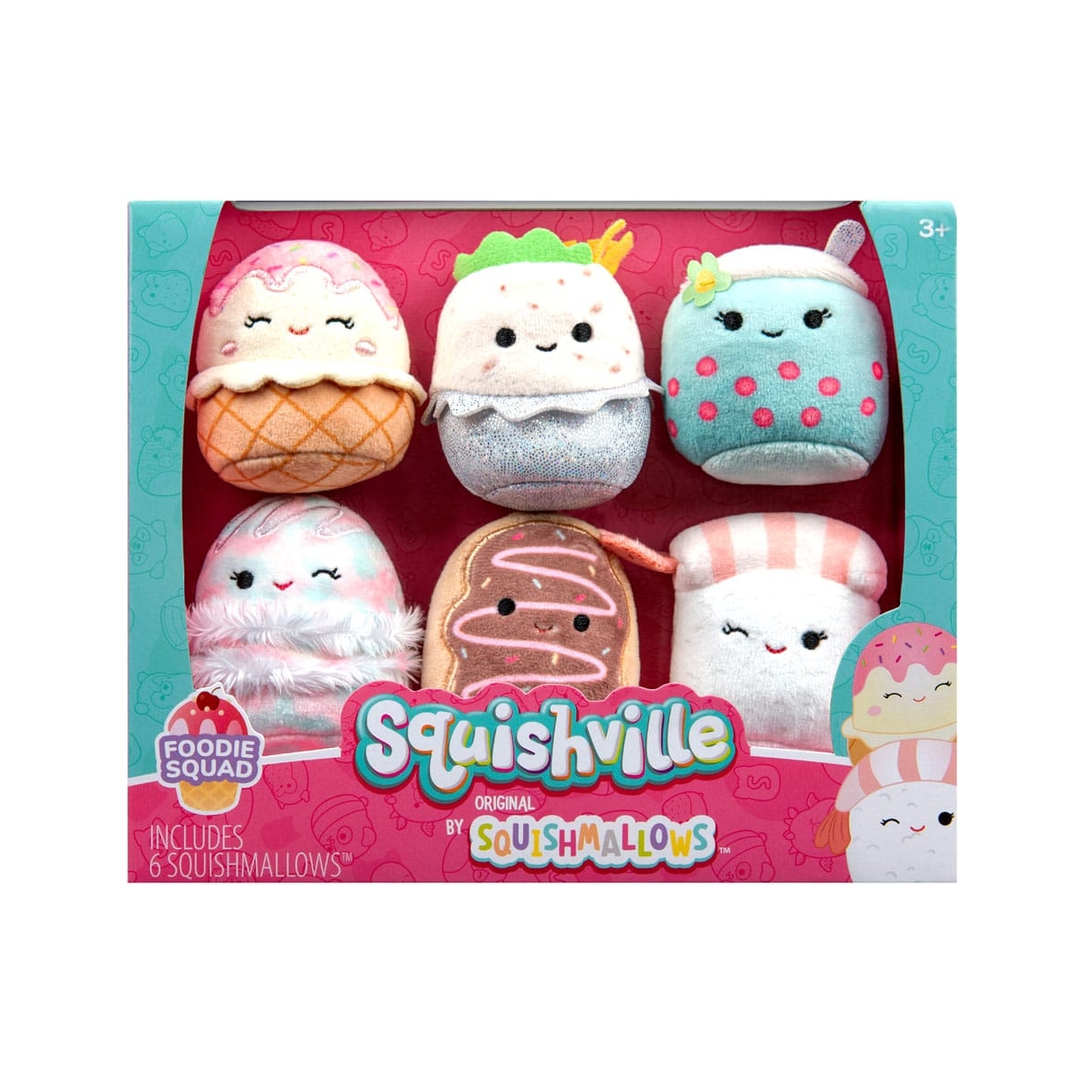 Squishville - Pack 6 Peluches Mini Squishmallows Foodie Squad 5 Cm ...