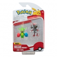 Pokémon - Pack 2 figurines Battle Figure Pack Scalpion, Rosélia 5 cm