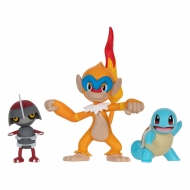 Pokémon - Pack 3 figurines Battle Figure Set Scalpion, Carapuce 1, Chimpenfeu 5 cm