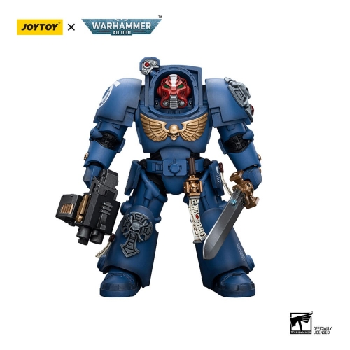 Warhammer 40k - Figurine 1/18 Ultramarines Terminator Squad Sergeant with Power Sword and Teleport Homer 12 cm