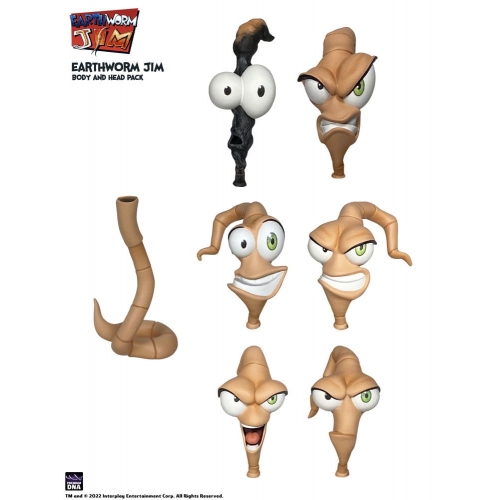 Earthworm Jim - Pack Accessoires Earthworm Jim Série 1: Worm Body & Jim Heads