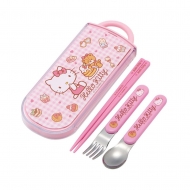 Hello Kitty - Set baguettes, cuillère et fourchette Sweety rose