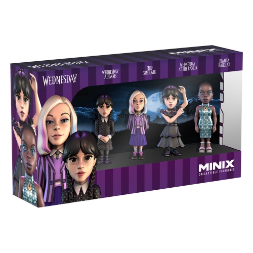 Mercredi - Pack 4 figurines Minix Mercredi 7 cm