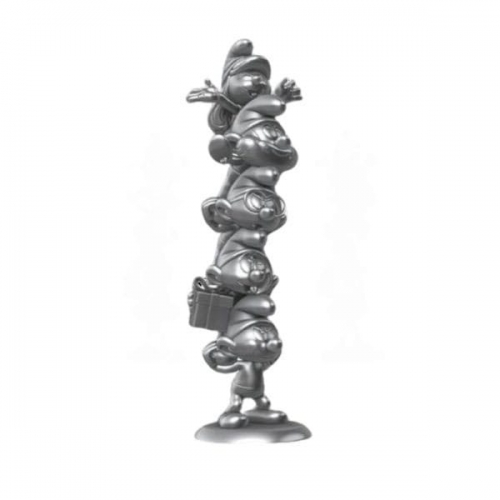 Les Schtroumpfs - Statuette Resin Les Schtroumpfs Column Silver Limited Edition 50 cm