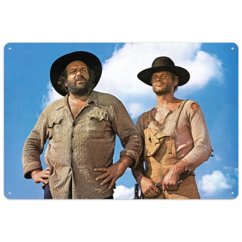 Bud Spencer & Terence Hill - Panneau métal Blue Sky 20 x 30 cm