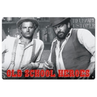 Bud Spencer & Terence Hill - Panneau métal Old School Heroes 20 x 30 cm