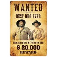 Bud Spencer & Terence Hill - Panneau métal Wanted 20 x 30 cm