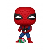 Marvel - Figurine POP! Holiday Spiderman w/Open gift 9 cm