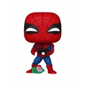 Marvel - Figurine POP! Holiday Spiderman w/Open gift 9 cm