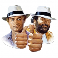 Bud Spencer & Terence Hill - Panneau métal 3D Hill + Spencer 45 x 45 cm