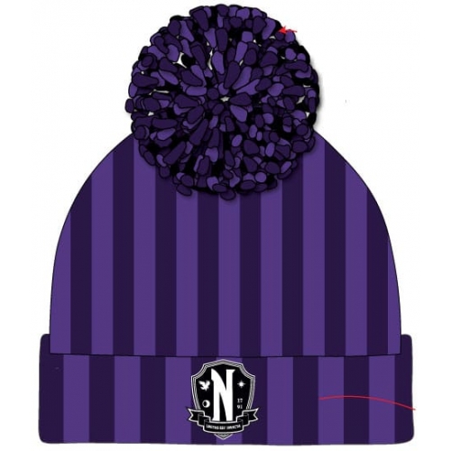 Mercredi - Bonnet Pom-Pom Logo Nevermore