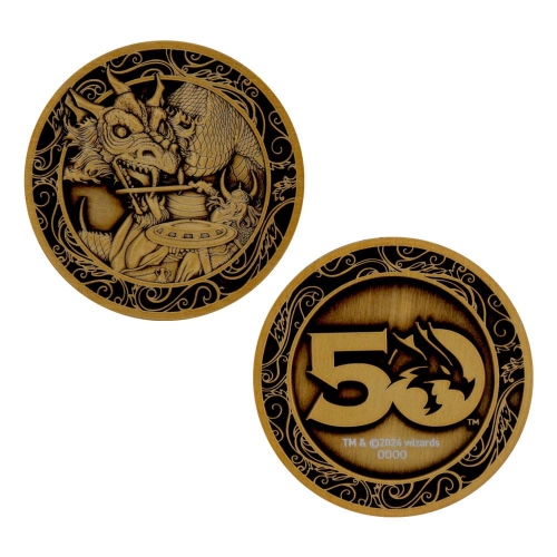 Dungeons & Dragons - Pièce de collection 50th Anniversary Antique Gold Edition 4 cm