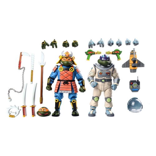 Les Tortues Ninja (Cartoon) - Pack 2 figurines Space Adventure & Samurai Turtles 18 cm