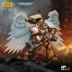 Warhammer 40k - Figurine 1/18 Blood Angels Sanguinary Guard avec Encarmine Axe 12 cm