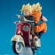 Dragonball Z 05 Desktop Real McCoy - Diorama Super Saiyan Son Goku & Super Saiyan Son Gohan & Motorbike 16 cm