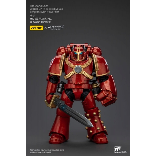 Warhammer The Horus Heresy - Figurine 1/18 Thousand Sons Legion MK IV Tactical Squad Sergeant avec Power Fist 12 cm