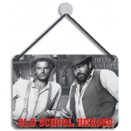 Bud Spencer & Terence Hill - Panneau métal Old School Heroes 16,5 x 11,5 cm