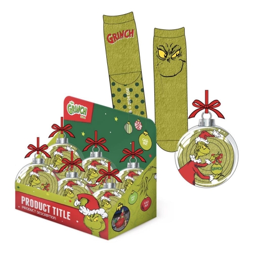 Le Grinch - Décoration sapin avec chaussettes antidérapantes Le Grinch 38-45