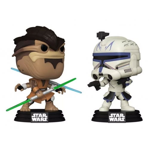 Star Wars : The Clone Wars - Pack 2 Figurines POP! Bobble Heads Pong Krell vs. Captain Rex 9 cm