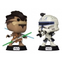 Star Wars : The Clone Wars - Pack 2 Figurines POP! Bobble Heads Pong Krell vs. Captain Rex 9 cm