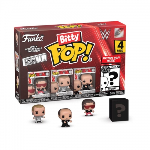 WWE - Pack 4 figurines Bitty POP! Bret Hart 2,5 cm