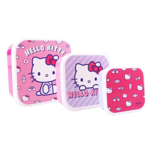 Hello Kitty - Pack 3 boîtes à goûter Hello Kitty Fresh Bites