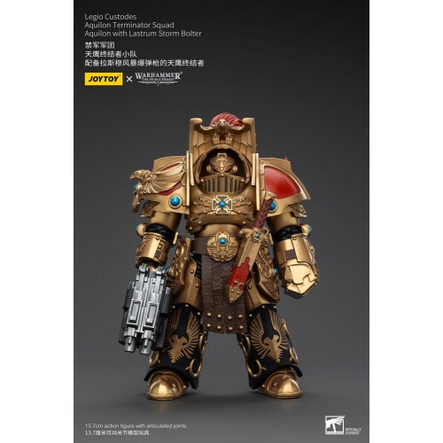 Warhammer The Horus Heresy - Figurine 1/18 Legio Custodes Aquilon Terminator Squad Aquilon avec Lastrum Storm Bolter 14 cm