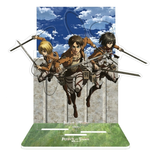 L'Attaque des Titans - Diorama acrylique Eren, Mikasa & Armin 20 cm