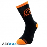 Naruto Shippuden - Paire de Chaussettes Konoha Noire & Orange