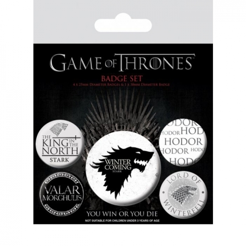 Game Of Thrones - Pack 5 badges Winter Is Coming