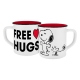 Snoopy - Mug façon email Free Hugs