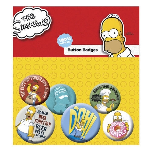 Simpsons - Pack 6 badges Homer